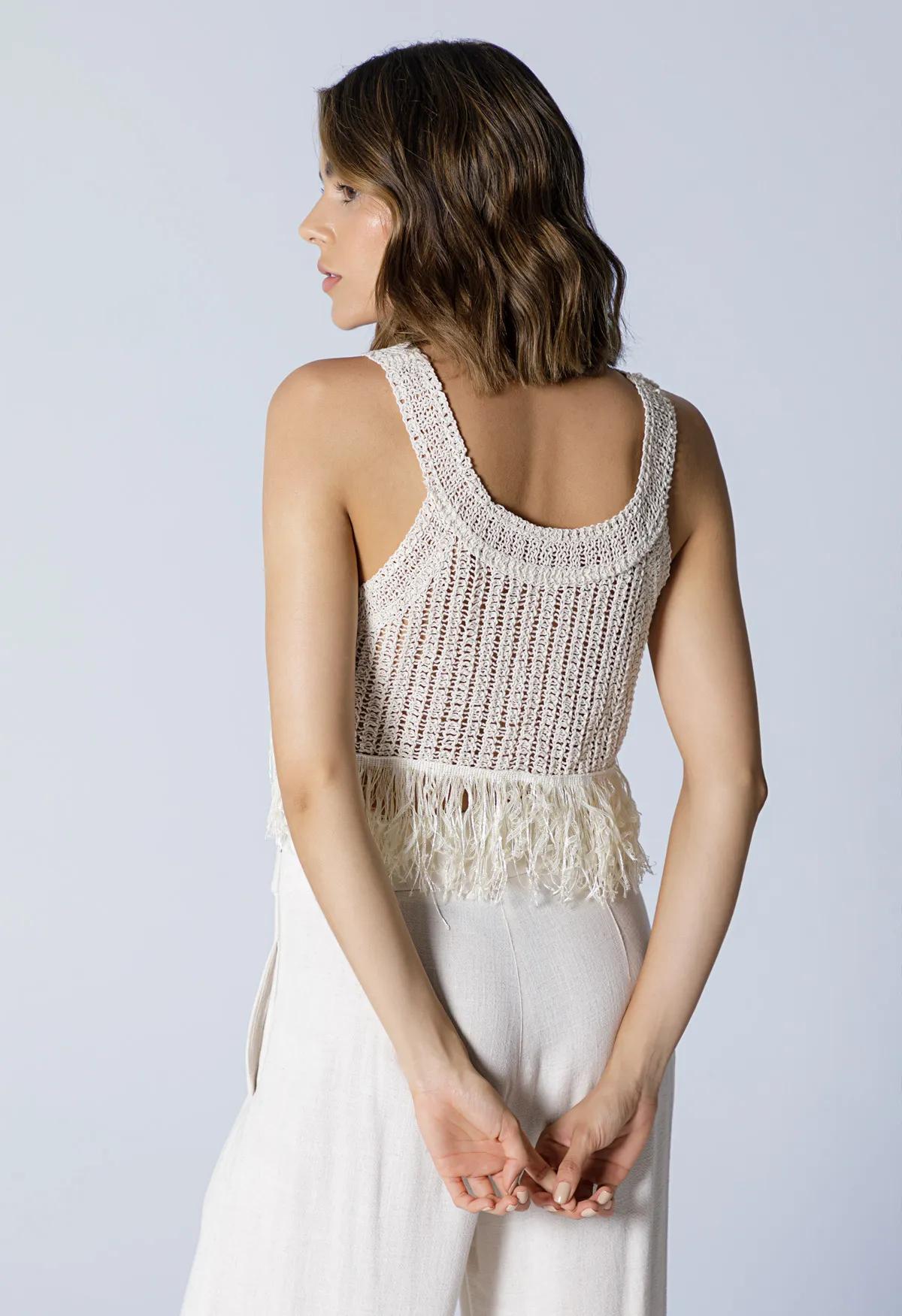 op Tejido Estilo Bohemio con Flecos – Frescura y Estilo Artesanal