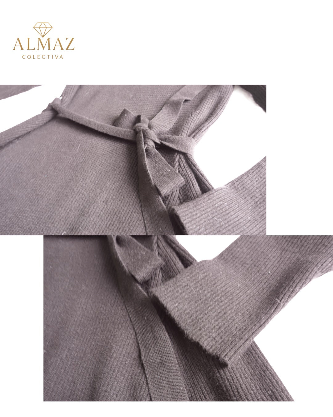 Vestido Suéter Marrón Almaz Colectiva - Elegancia Cálida y Cómoda