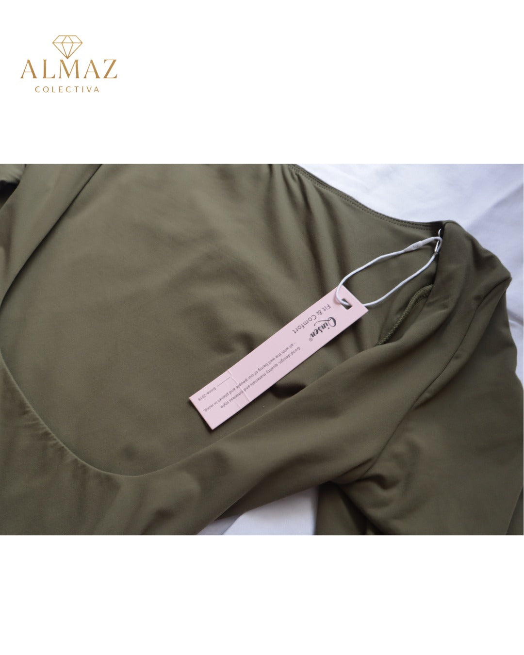 Top Manga Larga Almaz Colectiva - Verde Versátil - Almaz