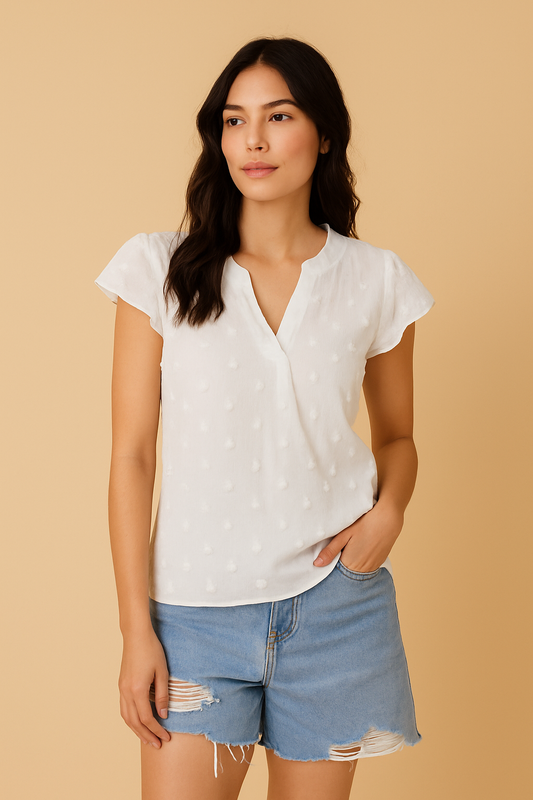Blusa Texturizada Almaz Colectiva - Frescura y Delicadeza en Blanco - Almaz