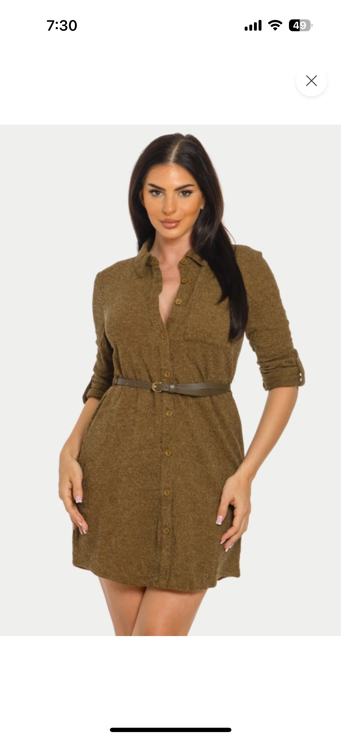 Calienna-Vestido verde oliva corto