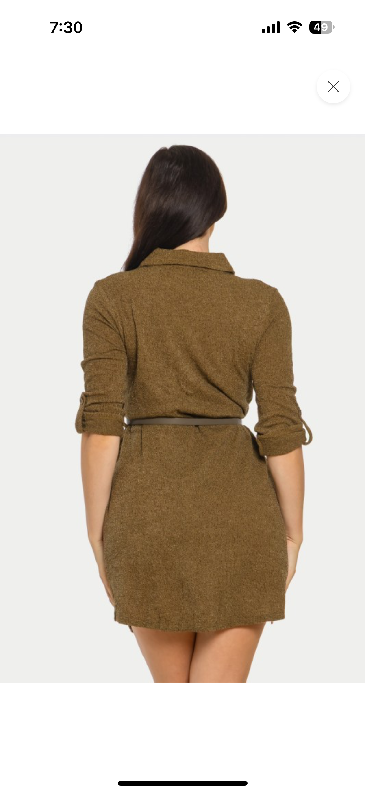 Calienna-Vestido verde oliva corto