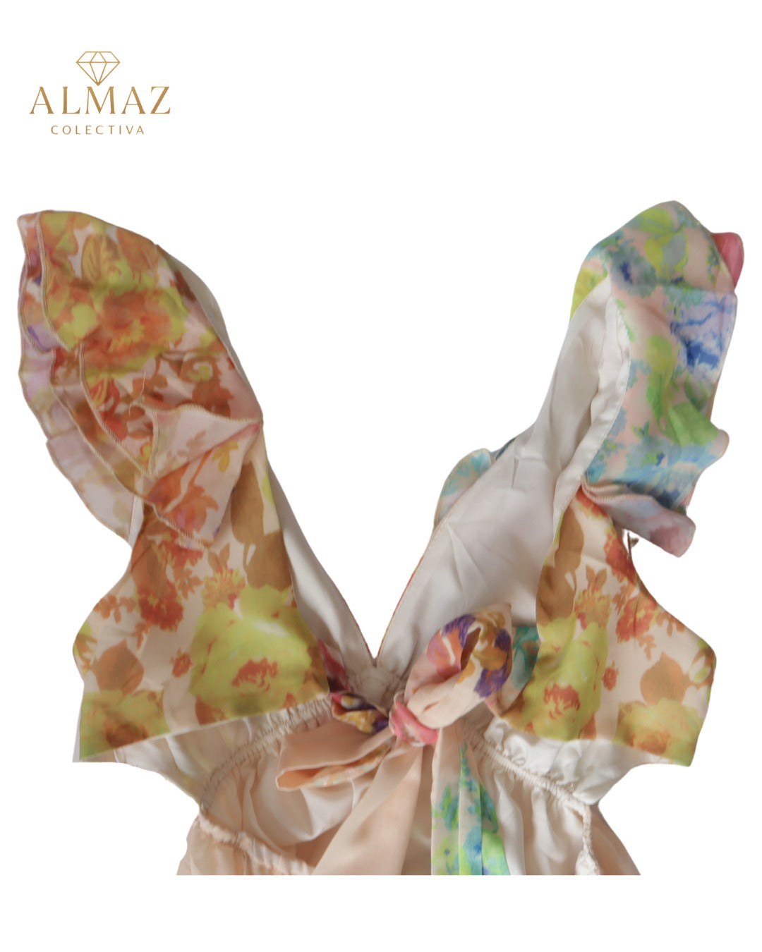 Vestido Boho de Seda Estampado Floral Almaz Colectiva