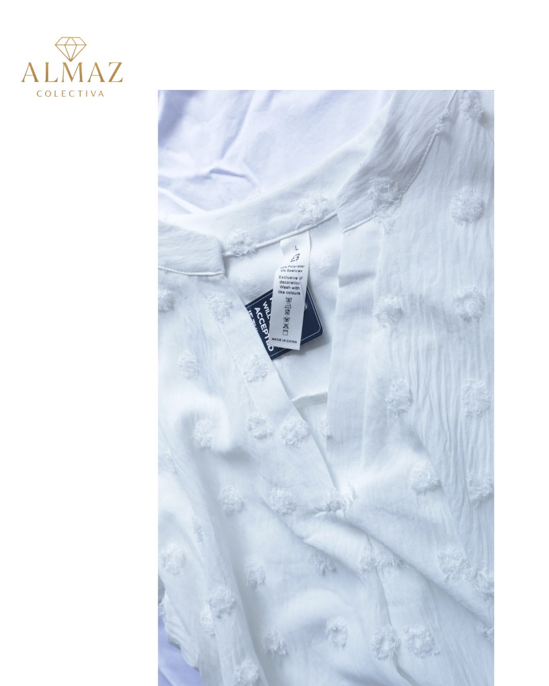 Blusa Texturizada Almaz Colectiva - Frescura y Delicadeza en Blanco - Almaz